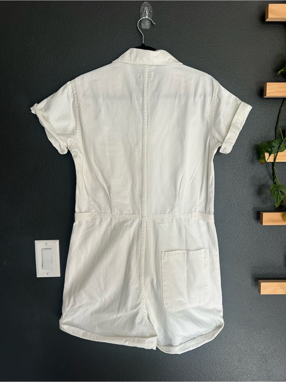 Pistola Parker Romper White Size Small NWT Utility Short Sleeve Button Front - Picture 5 of 8